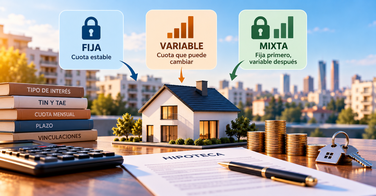 Hipotecas 2026: guía para elegir entre fija, variable o mixta